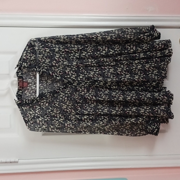 Dmbm Button Up V Neck Long Sleeve Blouse - Picture 1 of 7